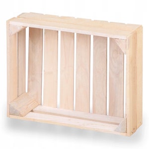 New fruit crates wooden crates wine crates apple crates natural 40x30x12cm image 2