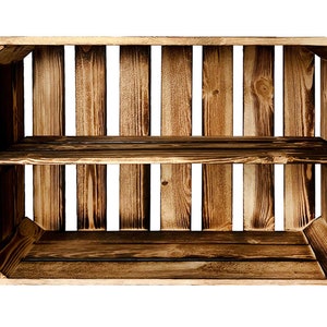 New fruit crates with middle board wooden crates wine crates apple crates dresser shelf flamed 60x40x20cm image 5