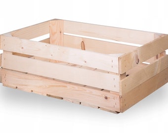 New fruit boxes wooden boxes wine boxes apple crates natural 60x40x20cm