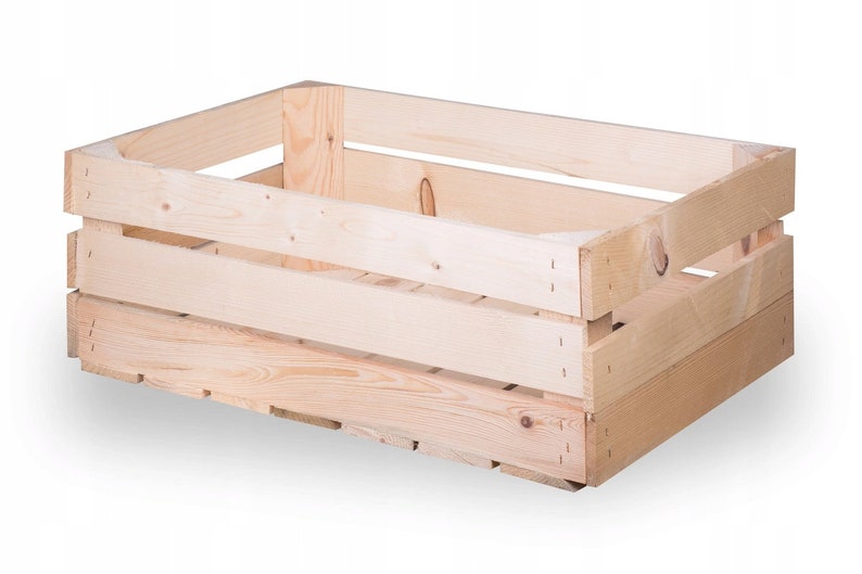 Nouvelles boîtes de fruits boîtes en bois boîtes à vin caisses à pommes naturelles 60x40x20cm image 1