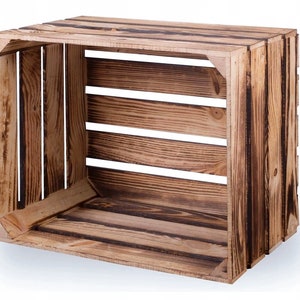 SET of 3 new fruit crates wooden crates wine crates apple crates flamed 50x40x30cm image 2