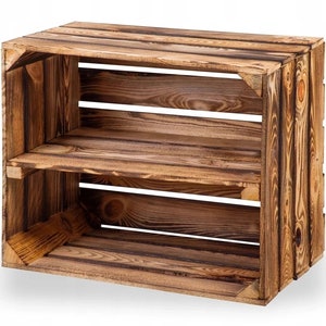 New wooden boxes with middle board fruit boxes wine boxes apple boxes dresser shelf flamed 50x40x30 2