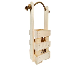 New wine crates with filler wooden crates natural 12x14x40cm