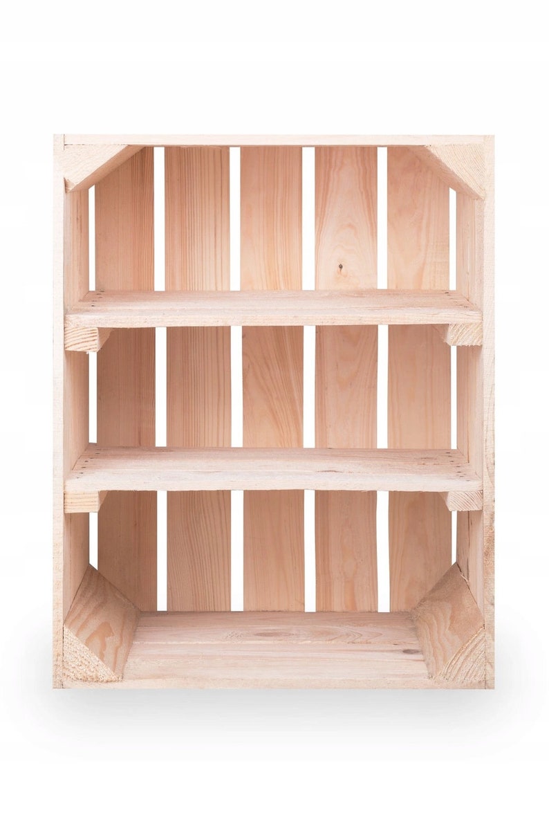 New fruit boxes with center board wooden boxes wine boxes apple crates shelf chest of drawers natural 50x40x30cm image 2