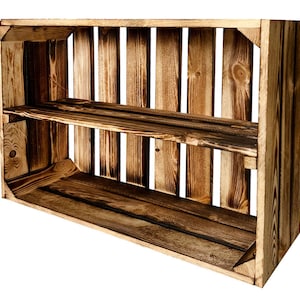 New fruit crates with middle board wooden crates wine crates apple crates dresser shelf flamed 60x40x20cm 2