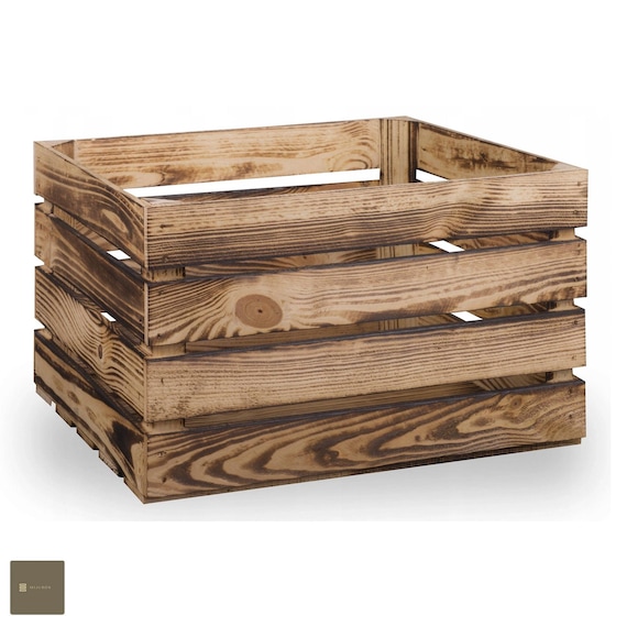 Neue Obstkisten Holzkisten Weinkisten Apfelkisten Geflammte 50x40x30cm