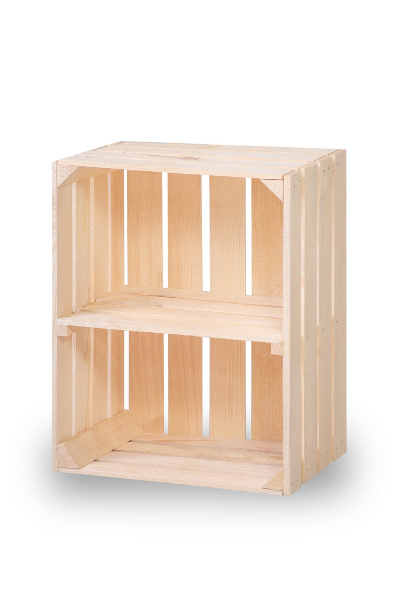 New fruit crates with middle board wooden crates wine crates apple crates shelf chest of drawers natural 50x40x30cm 1