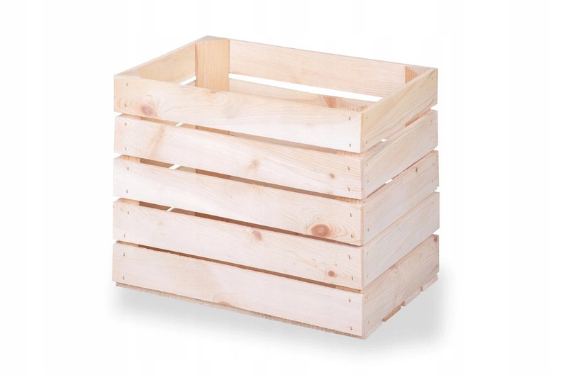 Cajas de fruta nuevas cajas de madera cajas de vino cajas de manzana naturales 45x30x36cm imagen 1