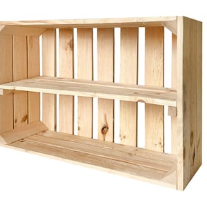 New fruit crates with middle board wooden crates wine crates apple crates shelf chest of drawers natural 60x40x20cm 2