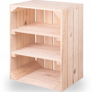 New fruit boxes with center board wooden boxes wine boxes apple crates shelf chest of drawers natural 50x40x30cm image 1