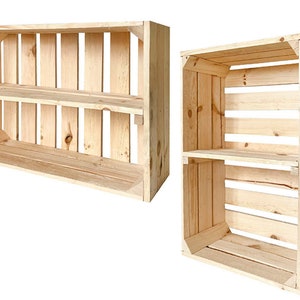 New fruit crates with middle board wooden crates wine crates apple crates shelf chest of drawers natural 60x40x20cm image 1