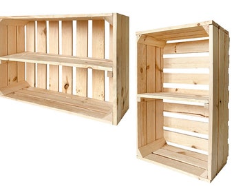 New fruit crates with middle board wooden crates wine crates apple crates shelf chest of drawers natural 60x40x20cm