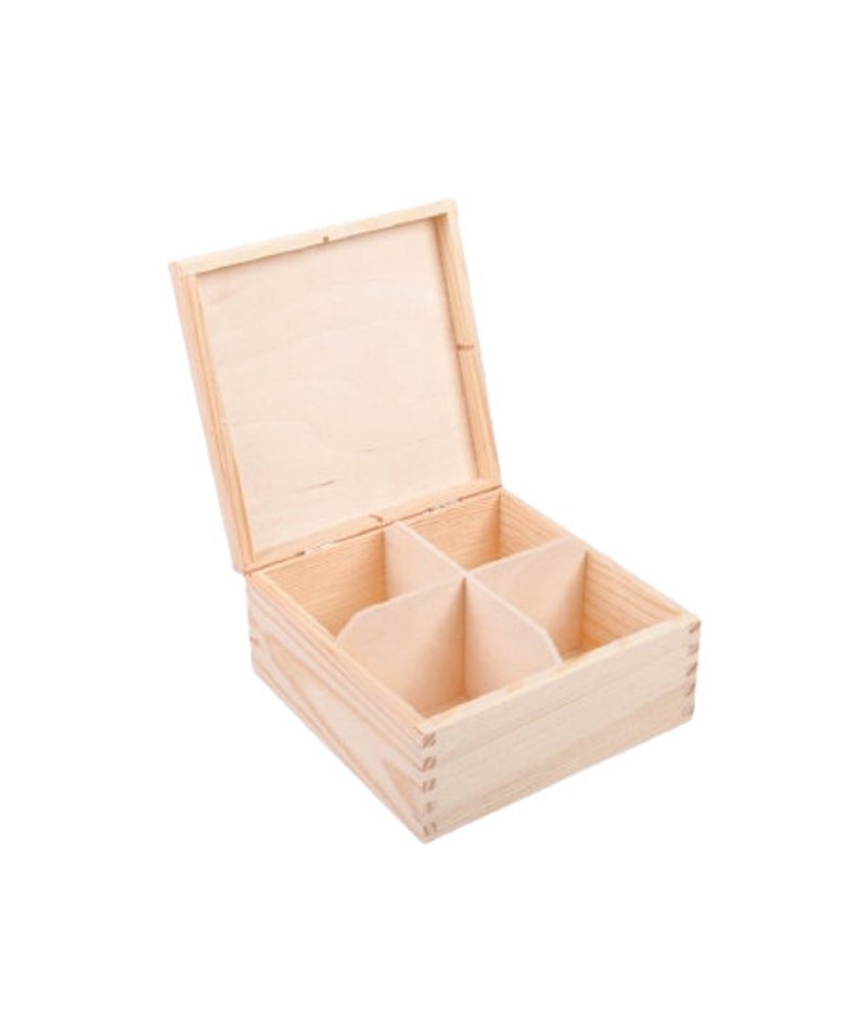 New wooden boxes natural tea container natural 18x15x8cm image 1