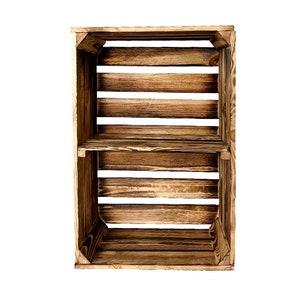 New fruit crates with middle board wooden crates wine crates apple crates dresser shelf flamed 60x40x20cm image 3