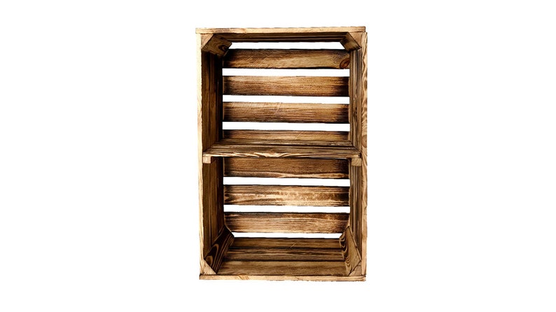 New fruit crates with middle board wooden crates wine crates apple crates dresser shelf flamed 60x40x20cm image 3