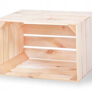 Cajas de fruta nuevas cajas de madera cajas de vino cajas de manzana naturales 45x30x36cm imagen 2