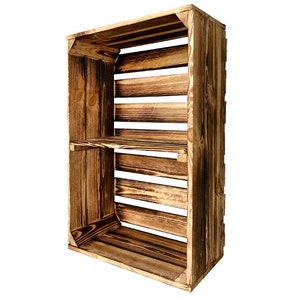 New fruit crates with middle board wooden crates wine crates apple crates dresser shelf flamed 60x40x20cm 1