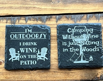 Posavasos de pizarra - Set de 2 - Elige tu diseño