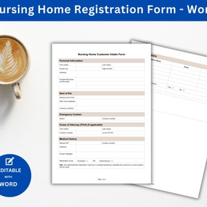 Editable Nursing Home Intake Form Template | Printable Admission Form for Care Facilities | Senior Care Intake Sheet | Instant Download PDF