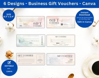DIY Digital Business Gift Vouchers, Gift Vouchers Template, DIY Gift Voucher, Print at Home Business Textured Background Gift Certificates