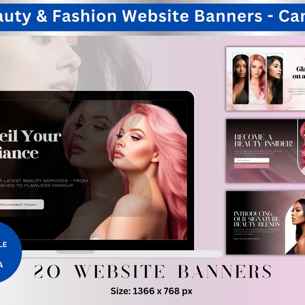 Website Banners To Advertise Your Beauty Fashion Business Customizable Template Web Banners Ad Design To Market Beauty Business Promotion