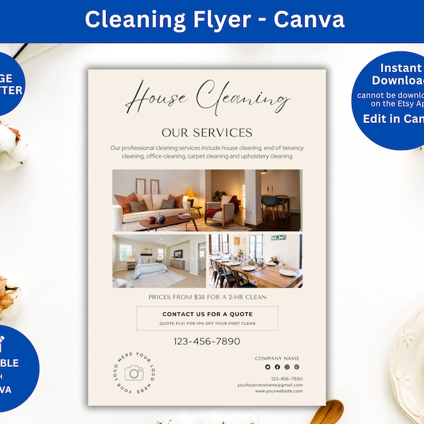 Cleaning Lady Flyer Template Etsy