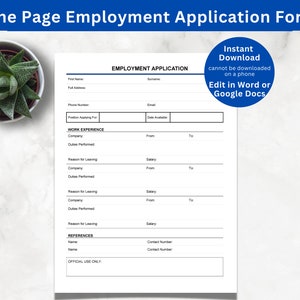Employment Application Form Printable Job Application Employment