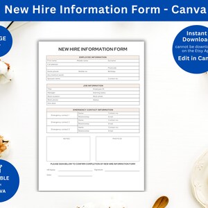 New Employee Information Form, New Hire Employee Information Form PDF ...