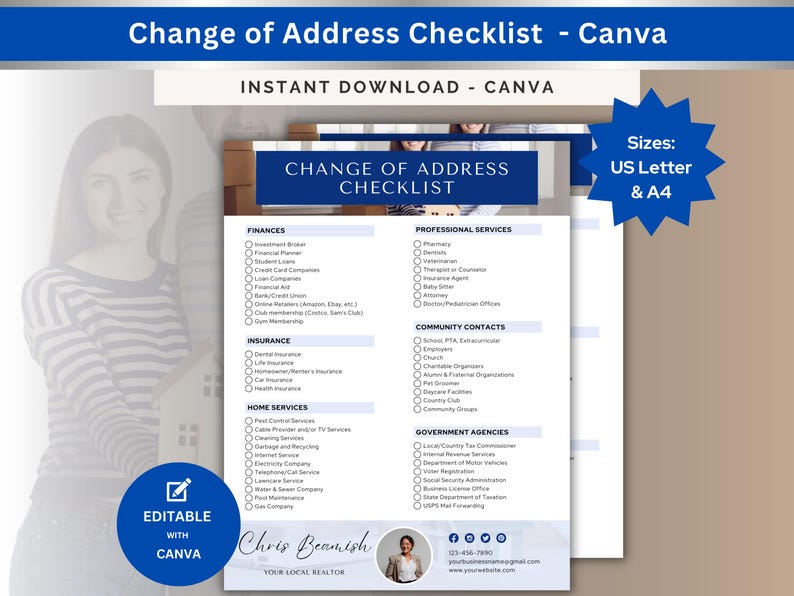 Change of Address Checklist Moving House Addresses to Change Who to ...