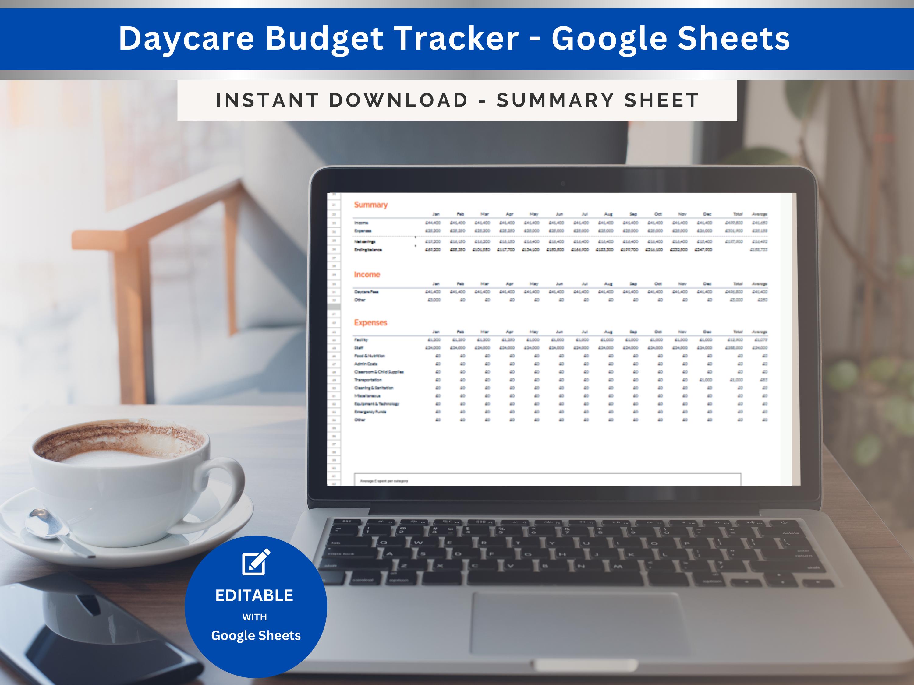 Daycare Budget Tracker Managing Financials Childcare Income and ...