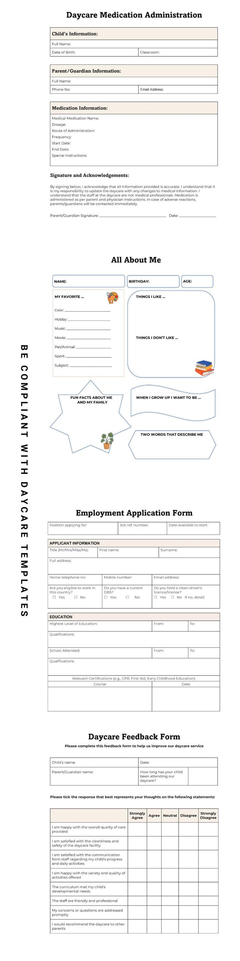 Preschool Staff Evaluation Form Template Employee Performance Review ...