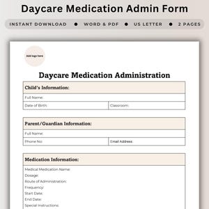 Daycare Medication Administration Form Template Consent Record Sheet For Teacher Administering Medicine Log To Track Parent Permission Form
