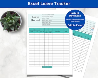 Excel Employee Leave Tracker: Vacation Planner (US Letter)