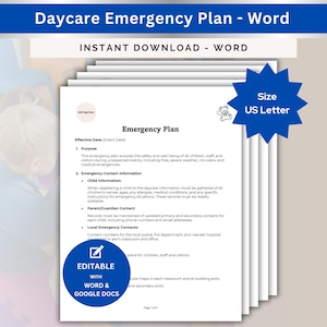 Daycare Emergency Plan Procedures Crisis Management Preschool Evacuation Plan Fire and Evacuation Plan For Nursery Health & Safety Lockdown
