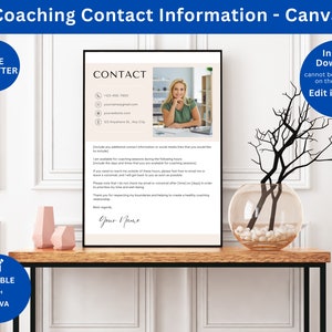 Formulario de hoja de información de contacto del coach Parte de un paquete de bienvenida de coaching para nuevos clientes de coaching para apoyar el proceso de incorporación de coaching