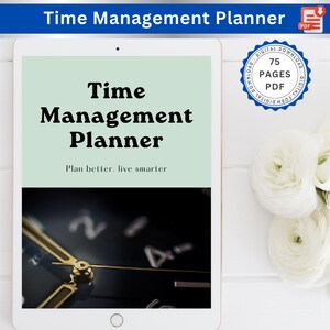 Time Management Planner | Printable Productivity Planner PDF | Includes Pomodoro, Eisenhower Matrix, Daily Weekly Monthly Pages - GoodNotes