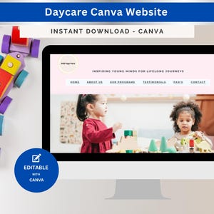 保育ウェブサイト Canva 保育ウェブサイト 保育園・幼稚園向け 編集可能 簡単に更新できる 幼児向けプライベート保育 プライバシーポリシー
