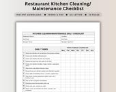 Restaurant Kitchen Cleaning Checklist Template For Hygiene Inspection Daily Task List Printable Log Schedule Editable Word Temperature Log