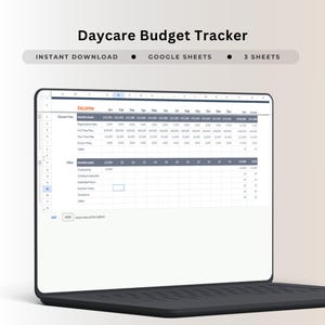 Childcare Budget Tracker Spreadsheet Google Sheets Daycare Expense Management Tool Nursery Financial Cash Flow Planning Sheet Track Income