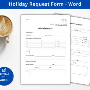 Holiday Request Form Template: Employee Time Off (Word & PDF)
