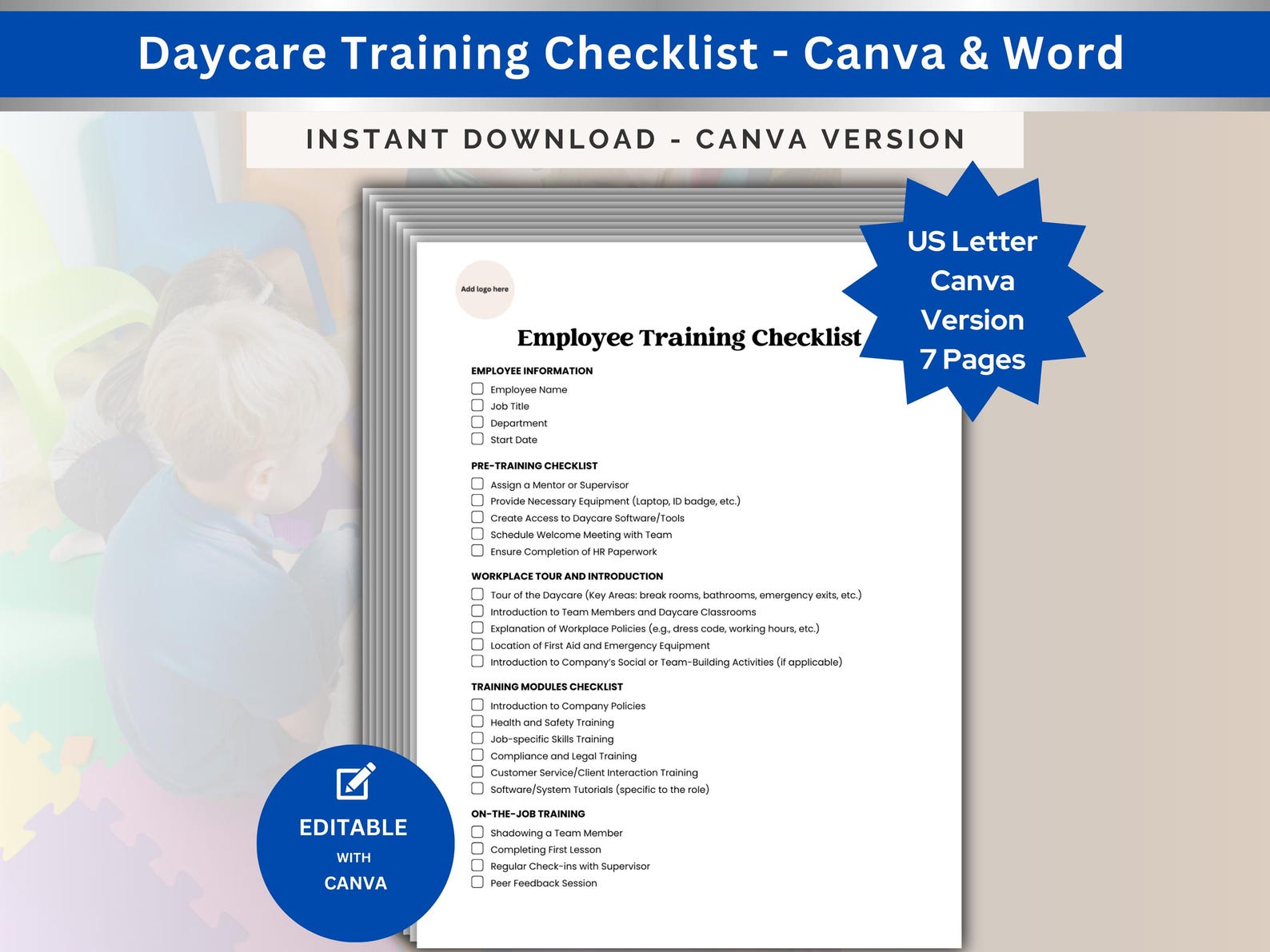 Daycare Training Checklist