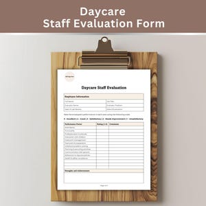 Preschool Staff Evaluation Form Template Employee Performance Review ...