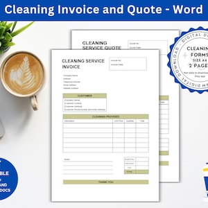 Cleaning Service Invoice & Quote Template (PDF, Word)