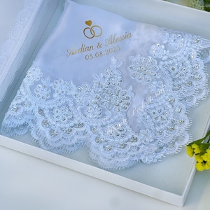 Albanian traditional Mindil, Lace wedding handkerchief professional creation
