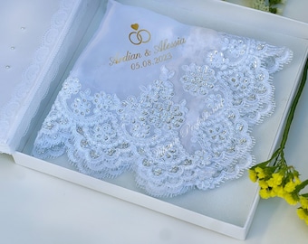 Albanian traditional Mindil, Lace wedding handkerchief professional creation