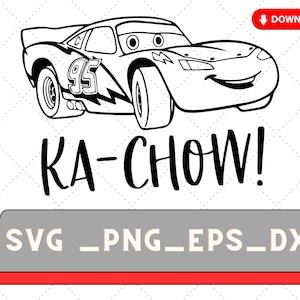 Cars Lightning McQueen Ka-Chow SVG, Cars SVG, druckbare CARS SVG, Lightning McQueen Silhouette, Cars Movie SVG, Cricut, Cut File, SVG, PNG,