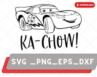 Cars lightning mcqueen ka-chow svg, Cars svg,Printable CARS SVG, Lightning McQueen Silhouette,Cars Movie Svg, Cricut, Cut File, svg, png,