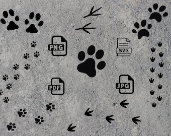 Paw footprint SVG, boy footprint, dinosaur track, dinosaur footprint, dino footprint SVG, instant download,cricut, silhouette, clipart,