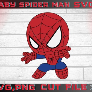 Baby Spiderman SVG-Datei, Baby Spiderman SVG, Spiderman Dekoration, Schneidedateien, Cricut, Silhouette, Sofortiger Download,