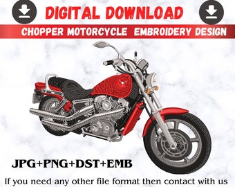 Chopper Motorcycle Machine Embroidery Design ,Digital File, Chopper bike machine embroidery designs,motorcycle vehicle embroidery design,